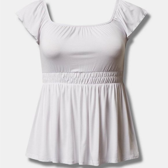 TORRID BABYDOLL TANK SUPER SOFT CINCHED WAIST SQUARE NECK SLEEVELESS CAMI - Picture 13 of 16